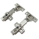Nickel 110° Soft-Close Clip-On Concealed Hinges 116mm 2 Pack