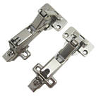 Nickel 165° Soft-Close Clip-On Concealed Hinges 136mm 2 Pack