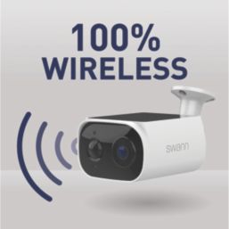Swann SWIFI-SESOL2KBC-EU Solar & Battery-Powered White Wireless 2K Outdoor Square Security Camera