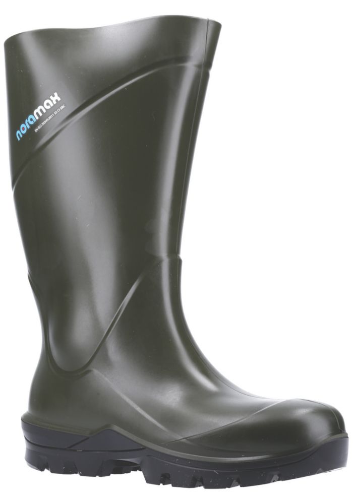 Nora Noramax Pro S5 Size 13 Green Steel Toe Cap Safety Wellies - Screwfix