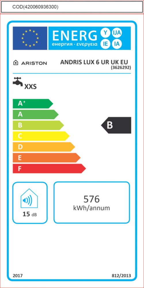 Ariston Andris Lux Undersink Water Heater 1.5kW 6Ltr - Screwfix