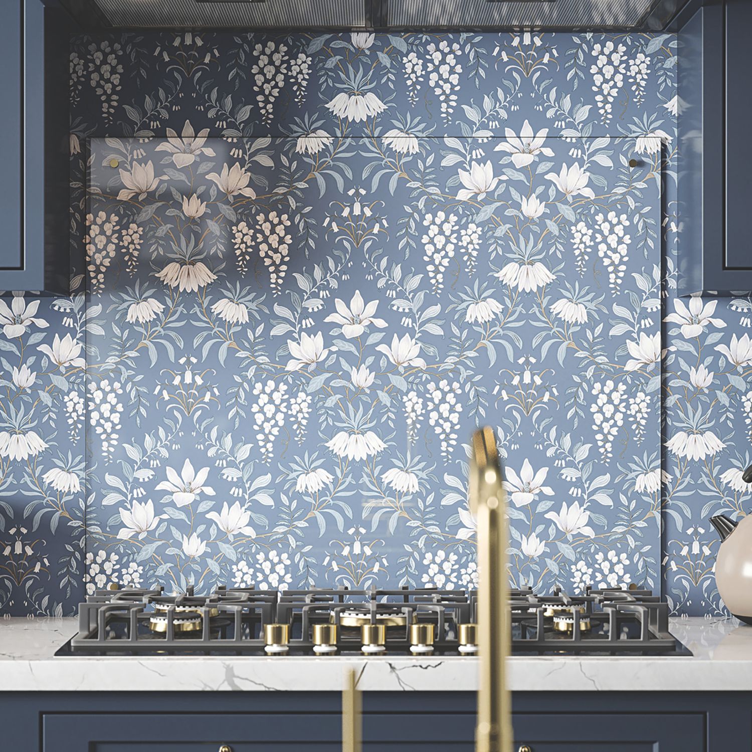 Laura Ashley Clear with Bronze Caps Kitchen Splashback 900mm x 750mm x 6mm (100JM)