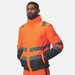 Regatta Pro Hi Vis Bomber Jacket Orange / Navy X Large 51" Chest