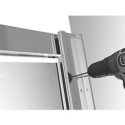 Triton Fast Fix Framed Square Pivot Door with Side Panel Non-Handed Chrome 900mm x 900mm x 1900mm