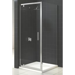 Triton Fast Fix Framed Square Pivot Door with Side Panel  Chrome 900mm x 900mm x 1900mm