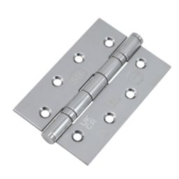 Smith & Locke  Polished Stainless Steel Grade 7 Fire Rated Ball Bearing Door Hinges 102mm x 67mm 2 Pack