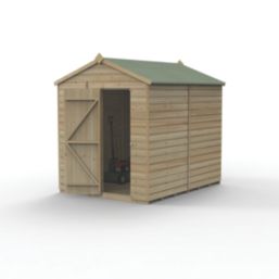 Forest Beckwood 6' x 7' 6" (Nominal) Apex Shiplap Timber Shed with Base
