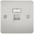 Knightsbridge  1-Gang RJ45 Ethernet Socket Brushed Chrome