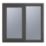 Crystal  Left-Hand Opening Obscure Double-Glazed Casement Anthracite on White uPVC Window 1190mm x 1040mm