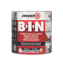 Zinsser B-I-N 2.5Ltr White Matt Stain Block Interior Multi Surface Primer