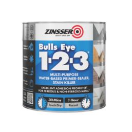 Zinsser Bulls Eye 1-2-3 2.5Ltr White Matt Stain Block Interior & Exterior Multi Surface Primer
