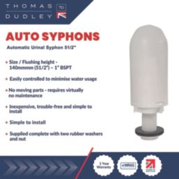 Thomas Dudley Ltd BBS Automatic Urinal Siphon 5 1/2" 82mm