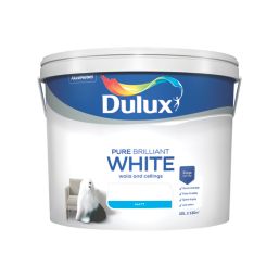 Dulux  10Ltr Pure Brilliant White Matt Emulsion  Paint