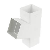 Pack of 2 White FLOPLAST 65mm Square to 68mm Round Downpipe Adapters