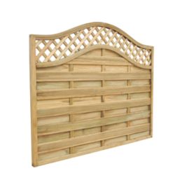 Forest Prague  Lattice Curved Top Fence Panels Natural Timber 6' x 5' Pack of 3