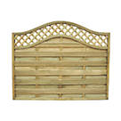 Forest Prague  Lattice Curved Top Fence Panels Natural Timber 6 x 5' Pack of 3