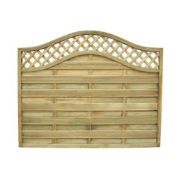Forest Prague  Lattice Curved Top Fence Panels Natural Timber 6' x 5' Pack of 3