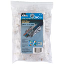 Ideal RJ45 8P/8C Feed-Thru Modular Plugs 100 Pack