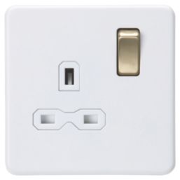 Knightsbridge  13A 1-Gang 2-Pole Switched Socket Matt White
