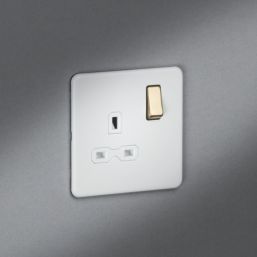 Knightsbridge  13A 1-Gang 2-Pole Switched Socket Matt White