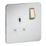Knightsbridge  13A 1-Gang 2-Pole Switched Socket Matt White