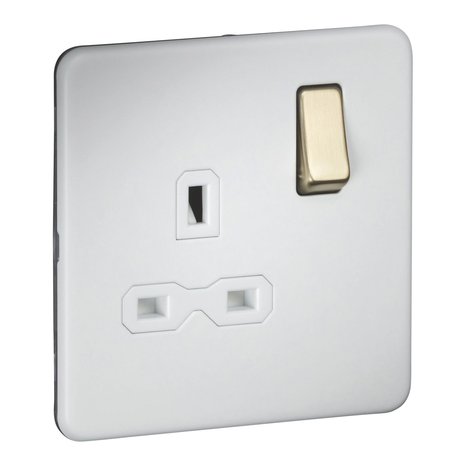 Knightsbridge 13A 1-Gang 2-Pole Switched Socket Matt White (101AM)