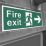 Essentials  Non Photoluminescent "Fire Exit Man Right Arrow" Sign 100mm x 400mm