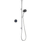 Mira Platinum HP/Combi Ceiling-Fed Single Outlet Black / Chrome Thermostatic Wireless Digital Mixer Shower