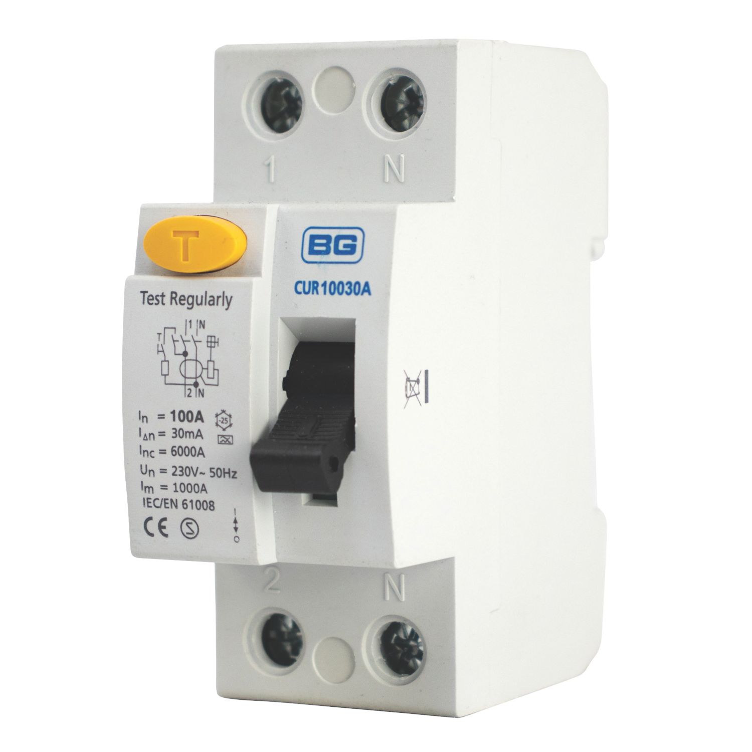 British General Fortress 100A 30mA DP A Curve RCD (101HV)