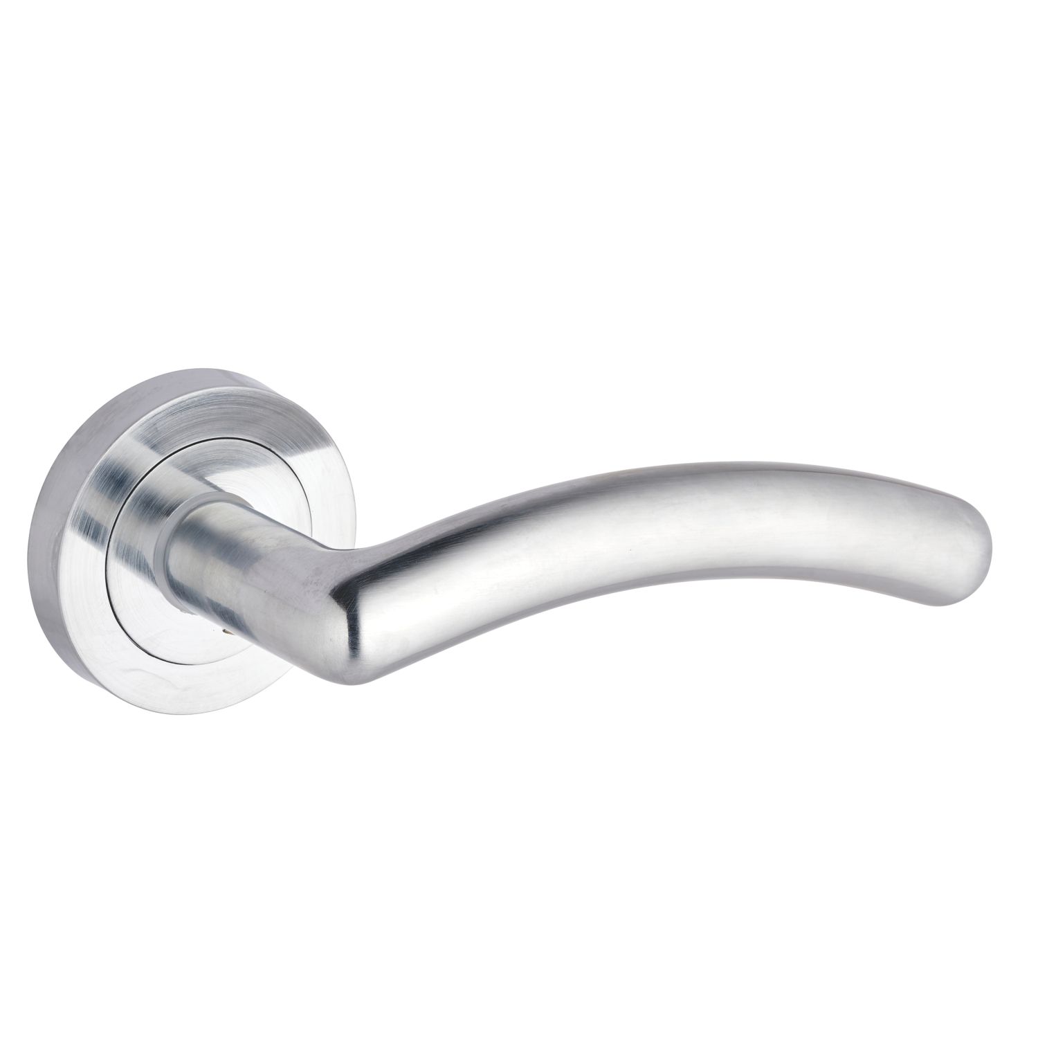 Smith & Locke Bourne Fire Rated Lever on Rose Door Handles Pair Satin Chrome (101HY)