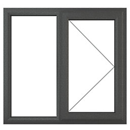 Crystal  Right-Hand Opening Clear Double-Glazed Casement Anthracite on White uPVC Window 905mm x 965mm