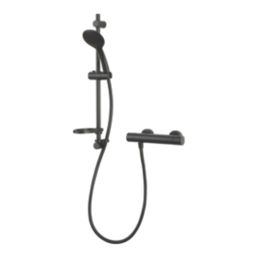 Aqualisa Sierra Rear-Fed Exposed Matt Black Thermostatic Bar Mixer Shower