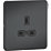Knightsbridge  13A 1-Gang Unswitched Socket Anthracite with Black Inserts