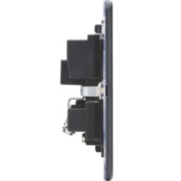 Knightsbridge  13A 1-Gang Unswitched Socket Anthracite with Black Inserts