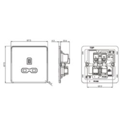 Knightsbridge  13A 1-Gang Unswitched Socket Anthracite with Black Inserts