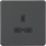 Knightsbridge  13A 1-Gang Unswitched Socket Anthracite with Black Inserts