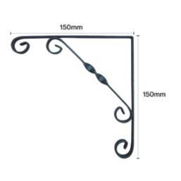 Essentials Ornamental Scroll Shelf Brackets Granite 150mm x 150mm 10 Pack