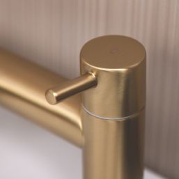 ETAL Juke Brushed Brass 112mm Deck Mounted Lever 2 Tap Holes Bath Mixer Tap