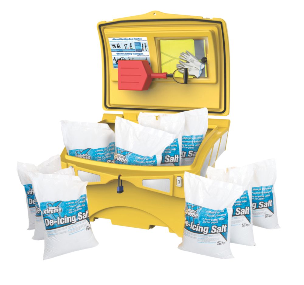 Ultimate Grit Bin Kit Yellow 220Ltr Screwfix