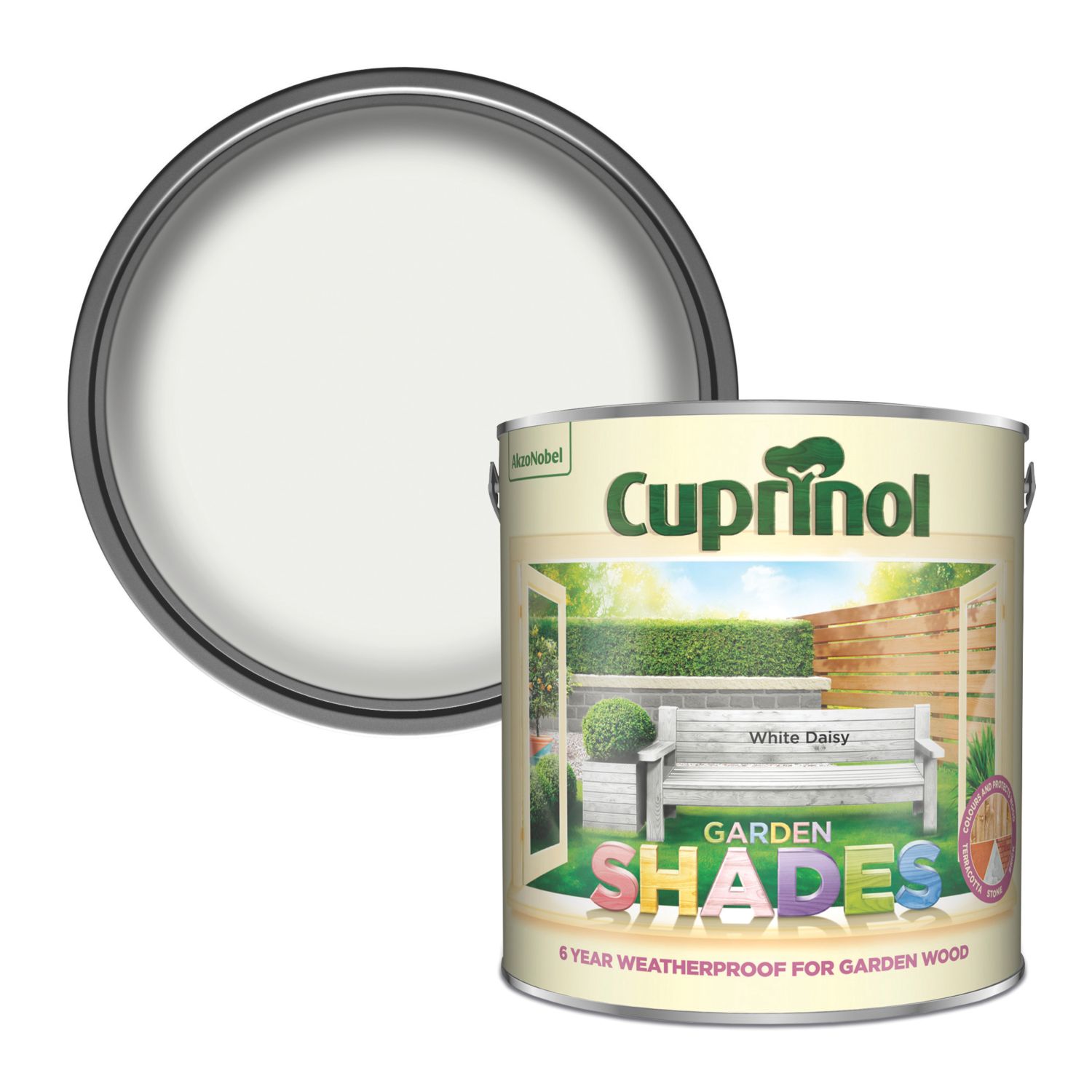 Cuprinol 2.5Ltr White Daisy Matt Wood Paint (10227)