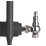 Arroll UK-28 Black Angled Thermostatic Wooden Head TRV & Lockshield  15mm x 1/2"