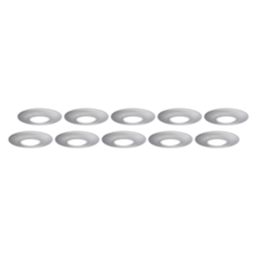4lite  Fixed  Fire Rated Downlights Brushed Chrome 10 Pack