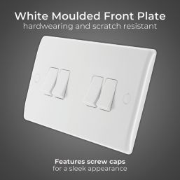 British General 800 Series 10AX 4-Gang 2-Way Light Switch  White