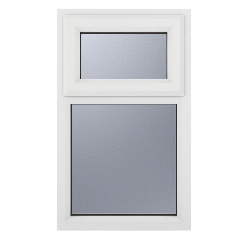 Crystal Top Opening Obscure Double-Glazed Casement White UPVC Window ...