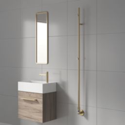 Reina 1500mm x 22mm 119BTU Brass Pole Electric Towel Rail Radiator