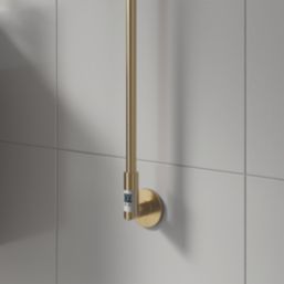 Reina 1500mm x 22mm 119BTU Brass Pole Electric Towel Rail Radiator