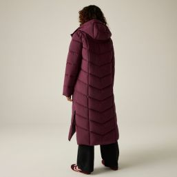 Regatta Eloria Womens Hooded Long Quilted Coat Fig - 909 Size 16