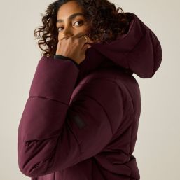 Regatta Eloria Womens Hooded Long Quilted Coat Fig - 909 Size 16