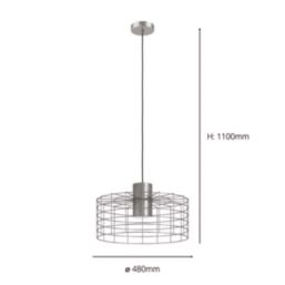 Eglo Milligan 48cm Single Pendant Light Silver