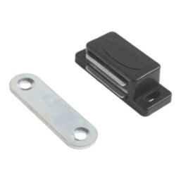 Essentials 2-Hole Magnetic Cabinet Catch Black 41mm x 16mm 10 Pack